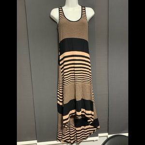 Striped Long Curved Tank Dress